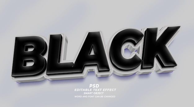 PSD black 3d editable text effect photoshop template with background