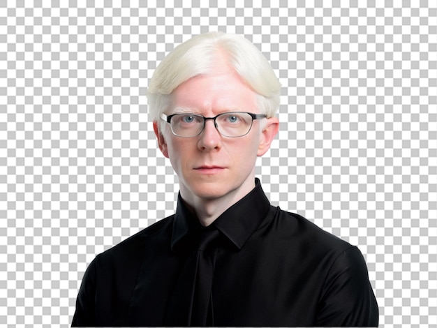 PSD Черный альбинос учитель на прозрачном фоне