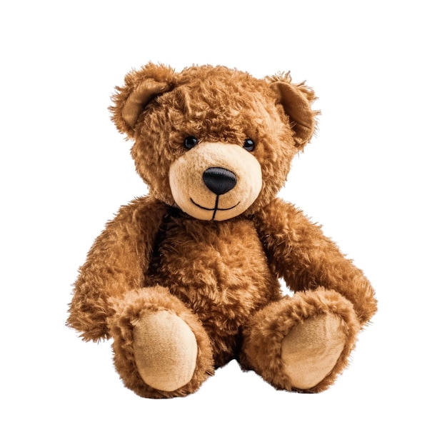 PSD a brown teddy bear sitting upright on a transparent background generative ai