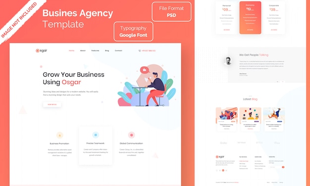 PSD business and agency web template