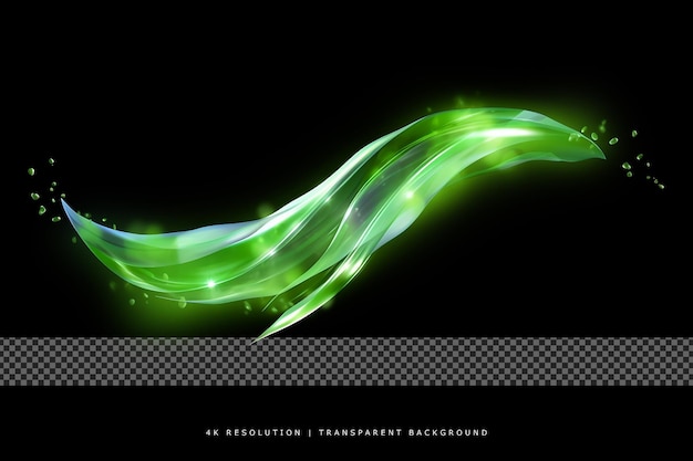 PSD Зелёная светящаяся 3d-форма прозрачный волшебный энергопоток туннеля блестящий светодиодный эффект