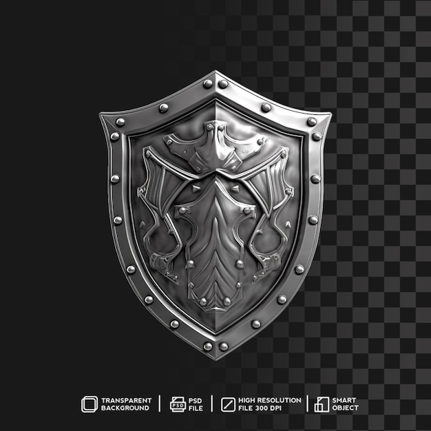 PSD Выдающийся дизайн 3d silver shine shield