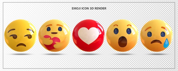 PSD emoji set 3d render