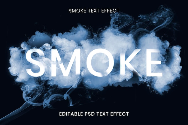 PSD editable smoke text effect psd template