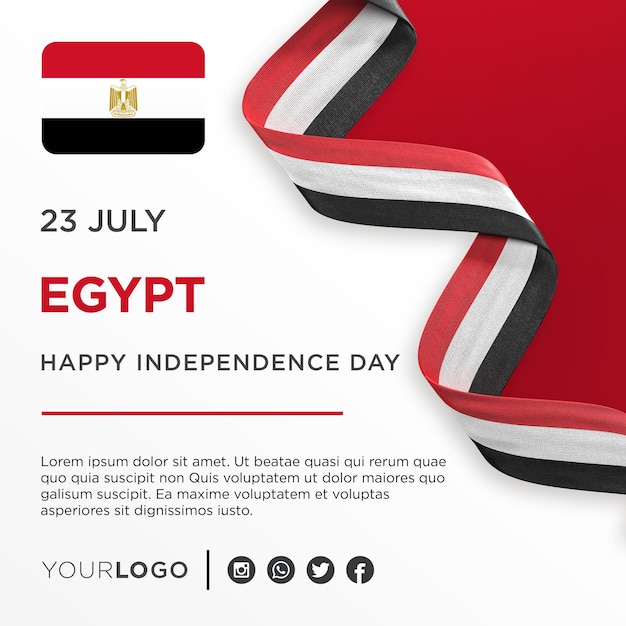 Egypt National Independence Day Celebration Banner National Anniversary Social Media Post Template