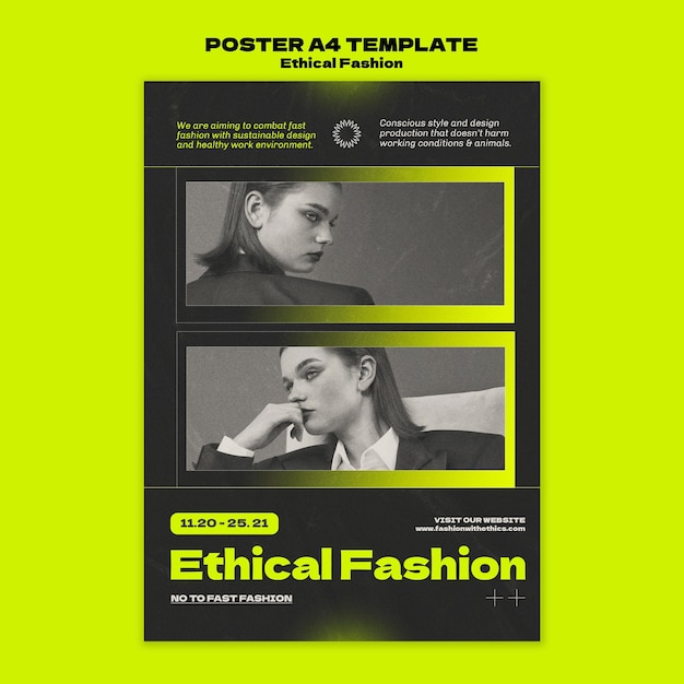 Шаблон дизайна плаката этической моды