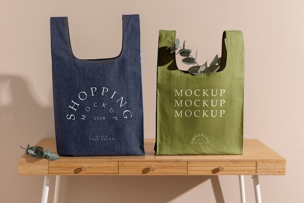 Дизайн макета тканевой сумки для покупок
