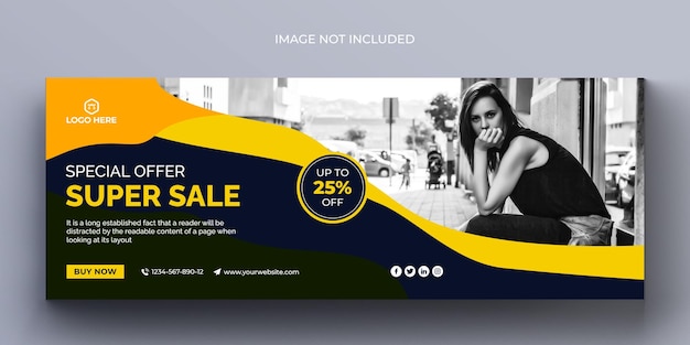 PSD fashion sale social media banner and facebook cover photo design template