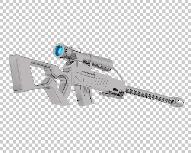 PSD firearm with scope isolated on transparent background 3d rendering illustration
