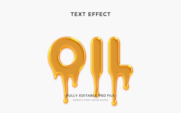 Flat design oil text effect