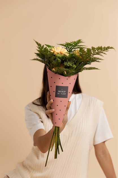 Flower packaging mockup design