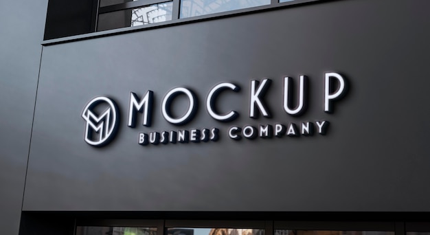 Front view of business mockup sign design