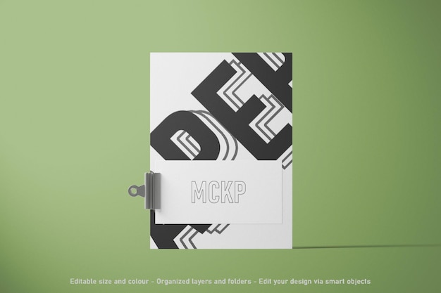 front view editable blank paper mockup