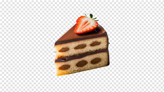 PSD kawałek ciasta z truskawką na nim
