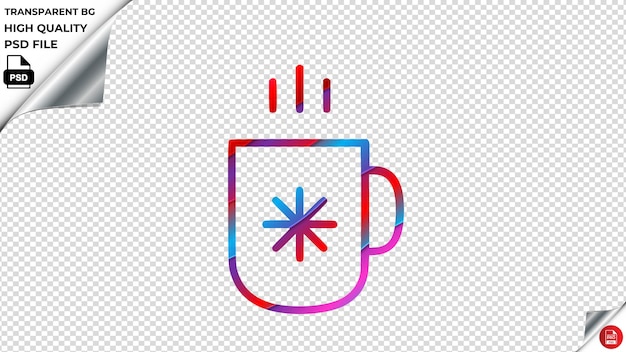 PSD hot chocolate vector icon red blue purple ribbon psd transparent