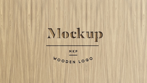PSD houten logo mockup
