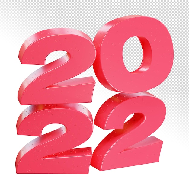 С новым годом 2022 розовые жирные буквы высокого качества визуализации изолированные