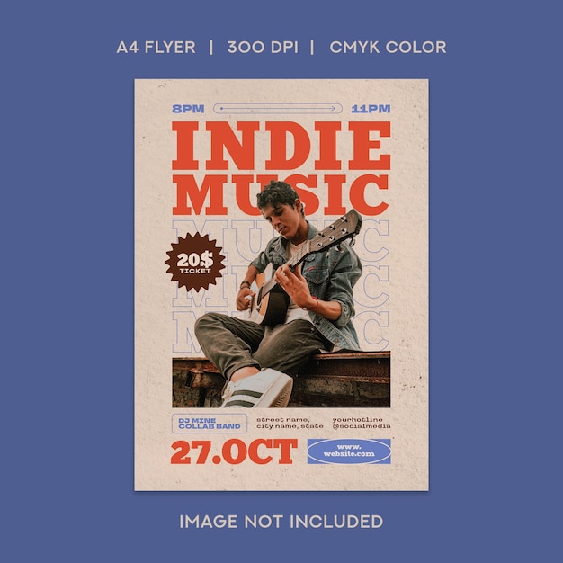 PSD indie music flyer