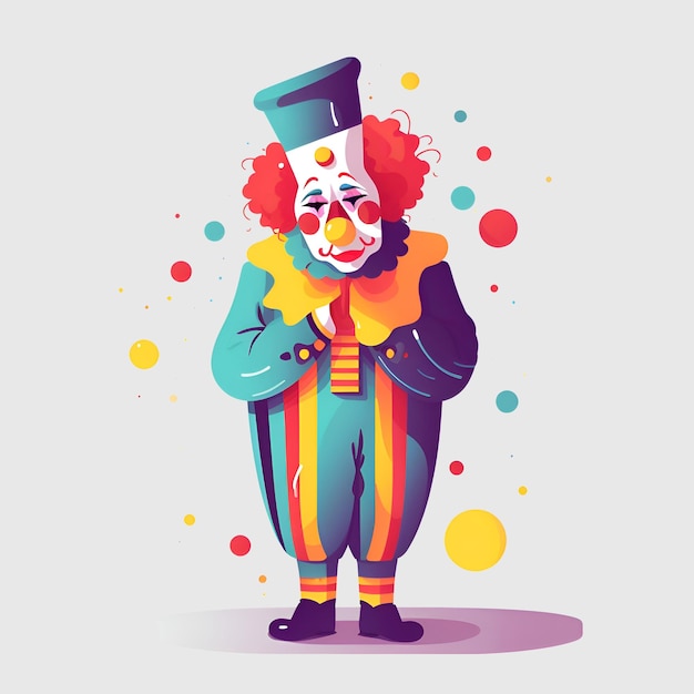 PSD ilustracja klauna izolowany klaun na białym tle