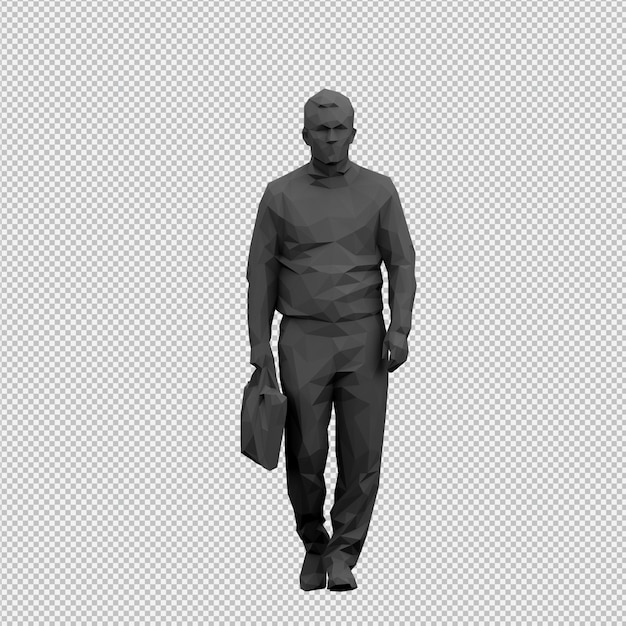 PSD isometric male 3d render