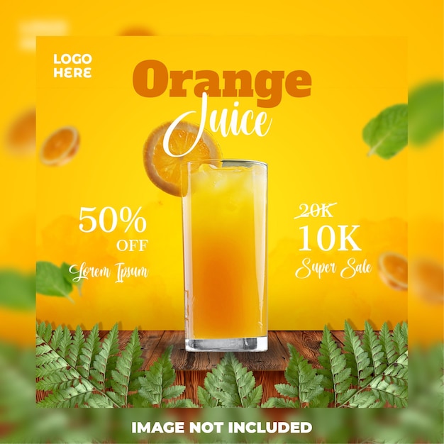 Orange drink banner template