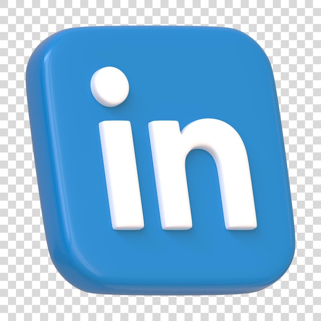PSD linkedin-pictogram geïsoleerd op witte achtergrond in brief logo social media app vierkante knop logo