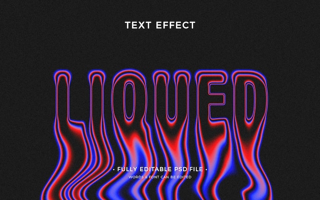 PSD liquid glitch text effect