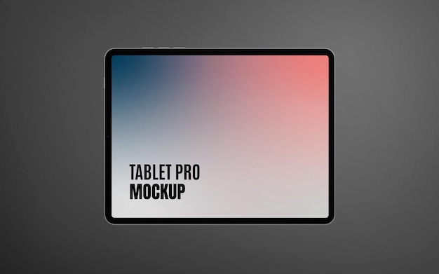 PSD mockup van tablet pro geïsoleerd op een donkere achtergrond