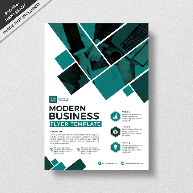 Modern geometry abstract style business flyer template design
