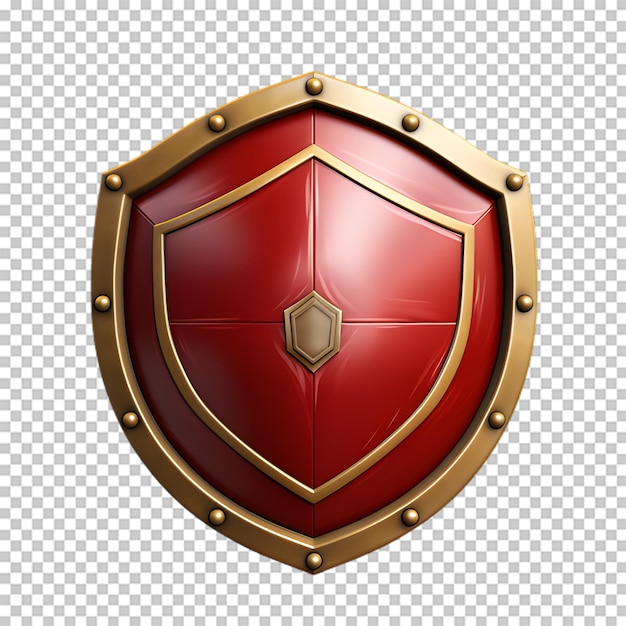 PSD Средневековый рыцарский щит изолирован на прозрачном фоне