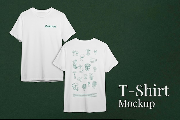 PSD men&amp;rsquo;s t-shirt mockup psd with mushroom logo apparel
