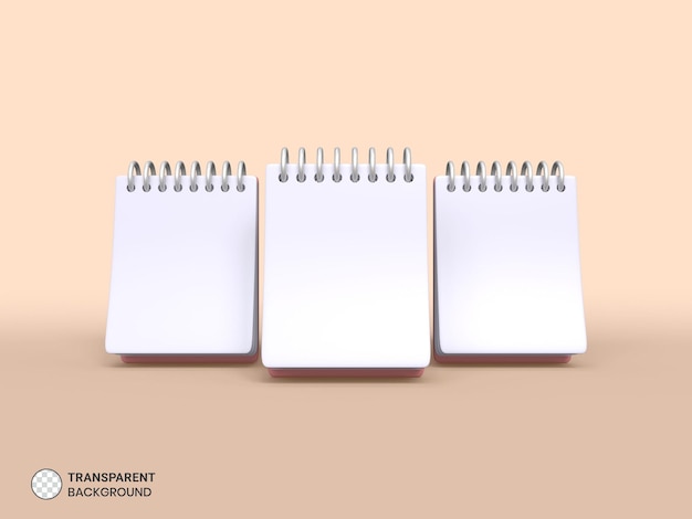 PSD notebook and pencil icon isolated 3d render illustration