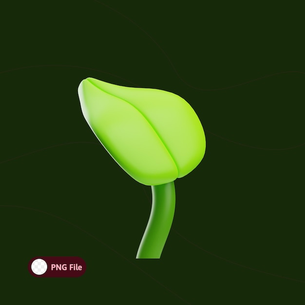 PSD 자연 개체 잎 3d 그림