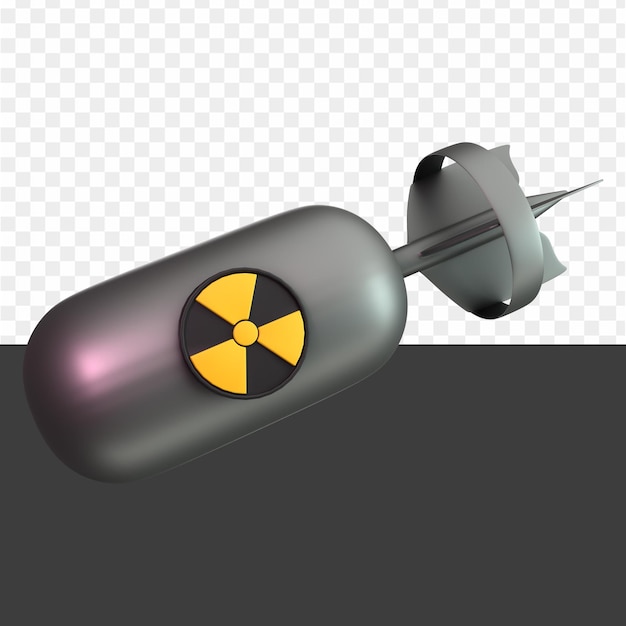 Ядерная бомба с желтым символом спереди.