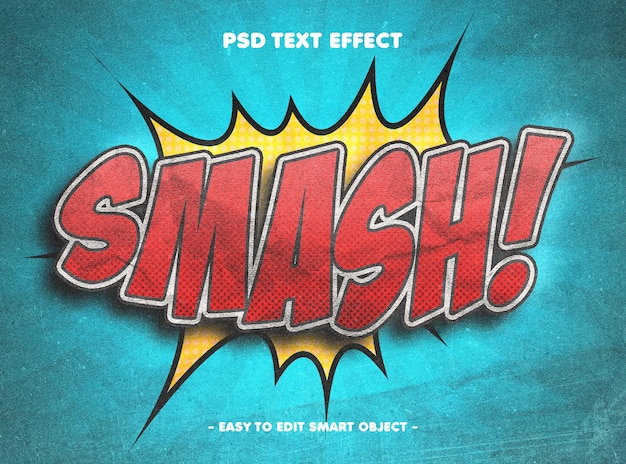 PSD Разбить комикс на бумаге текстовый эффект