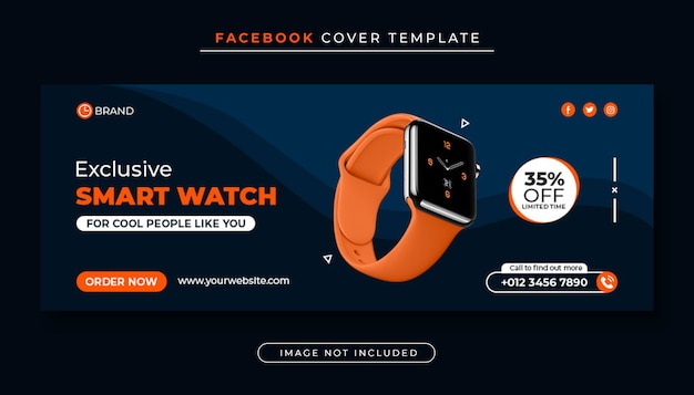Smart watch product sale facebook cover banner