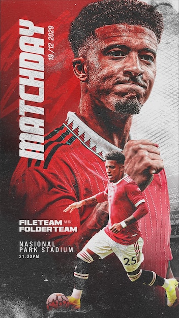 PSD soccer sports matchday flyer amp social media post banner instagram promotion template