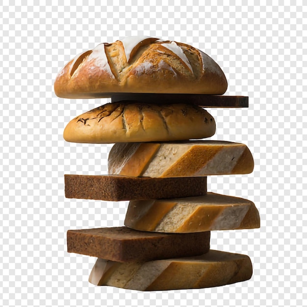 PSD Świeży chleb lub bułeczki png izolowane na przezroczystym tle premium psd