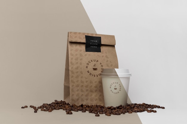 PSD Бумажный пакет с кофе макет