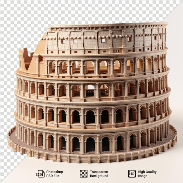 PSD psd 3d illustrazione dell'architettura colosseo roma italia punti di riferimento isolati