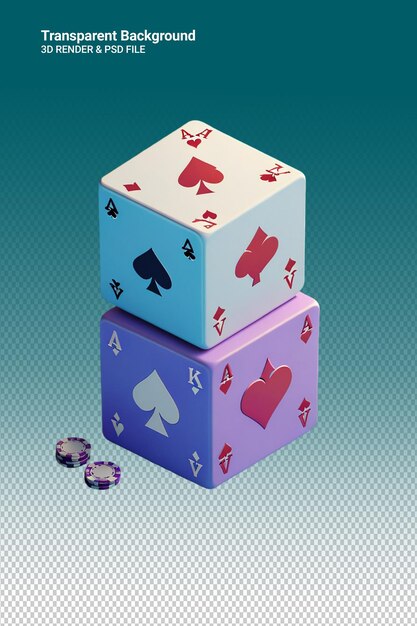 PSD psd 3d иллюстрация покера изолирована на прозрачном фоне
