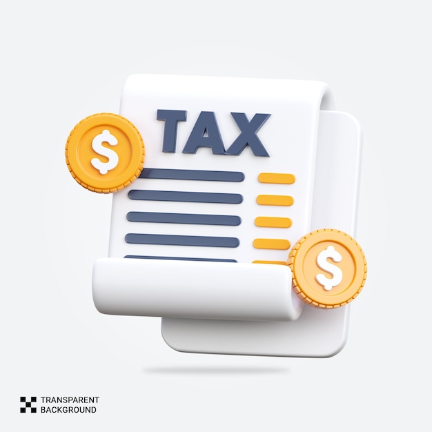 PSD psd 3d render tax icon