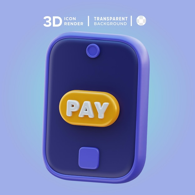 PSD 3d-иллюстрация мобильных платежей psd
