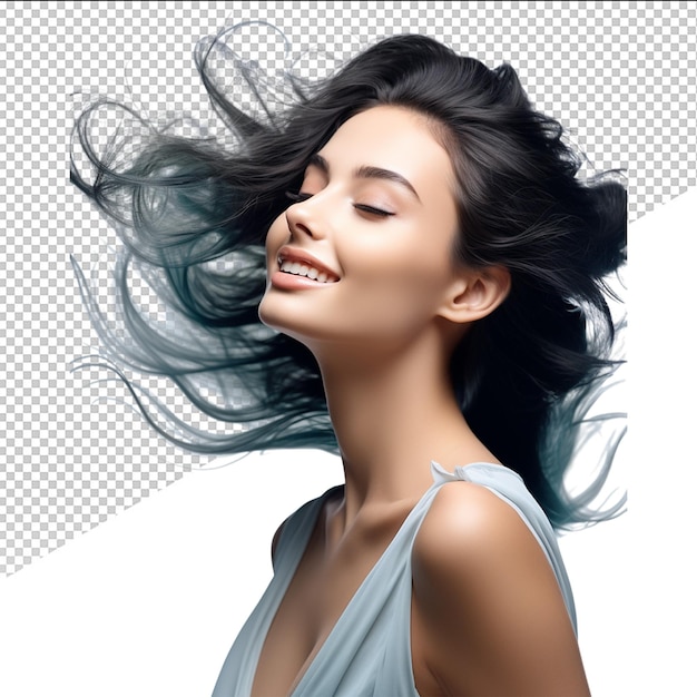 PSD psd beautiful woman with perfect skin on transparent background