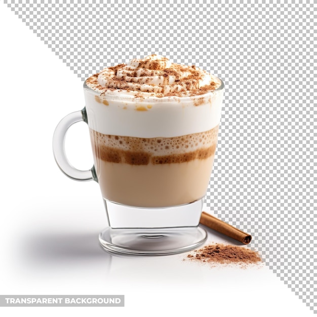 PSD psd kubek latte na kawie cappuccino odizolowany bez tła