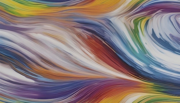 Rainbow wave oil painting using brush technique