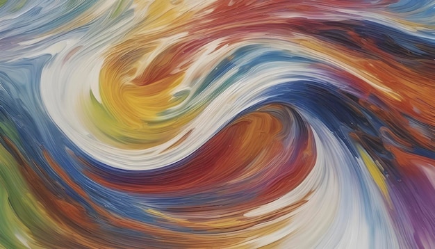 Rainbow wave oil painting using brush technique