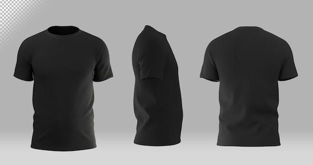 PSD realistic black tshirt mockup design