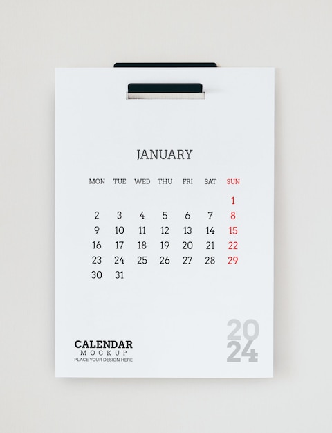 PSD realistic calendar mockup design psd