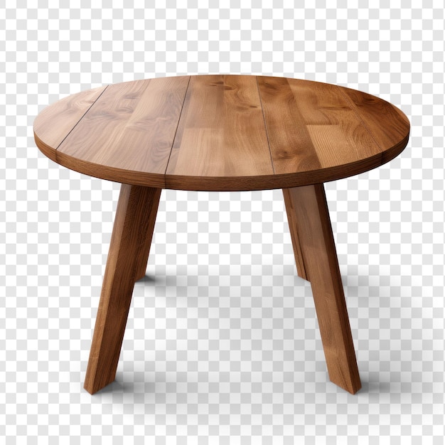 PSD rechthoekfoto van de ronde houten tafel op een doorzichtige achtergrond psd